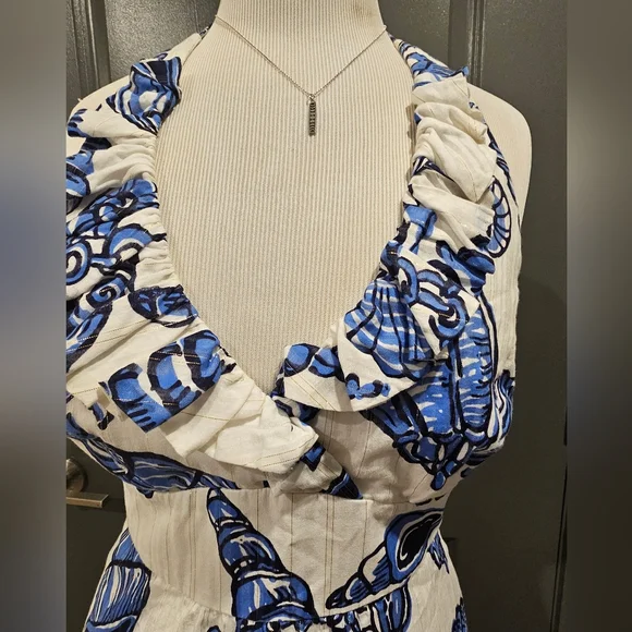 Lilly Pulitzer Nefertiti Halter Maxi Dress "Fallin' in Love" Sz 4 - Picture 4 of 10